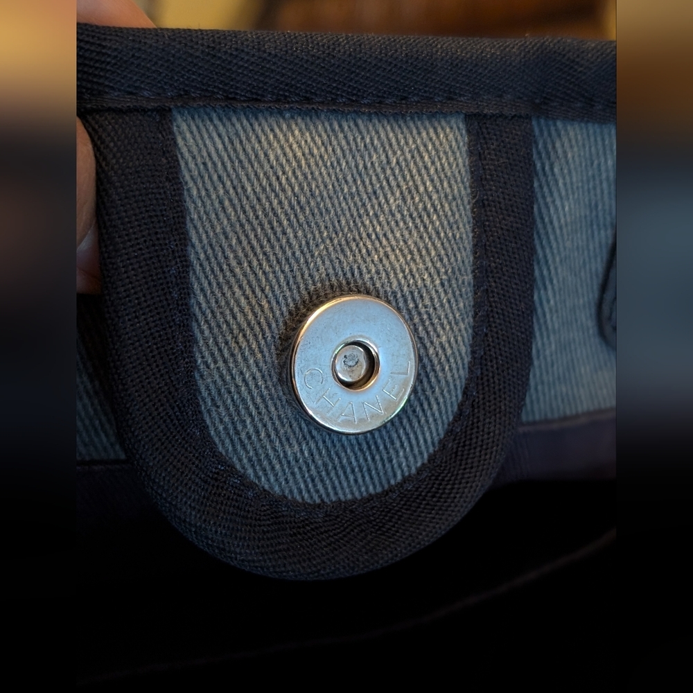 Chanel Blue‎ Denim Sequin Deauville Tote Bag - Picture 9 of 16